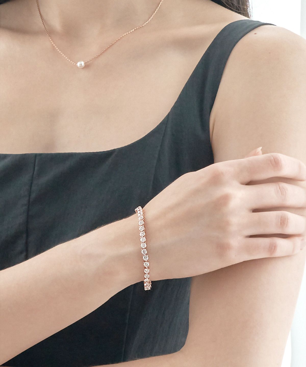 엘르주얼리(ELLEJEWELRY) 트윙클 테니스 팔찌 ELBRBB094