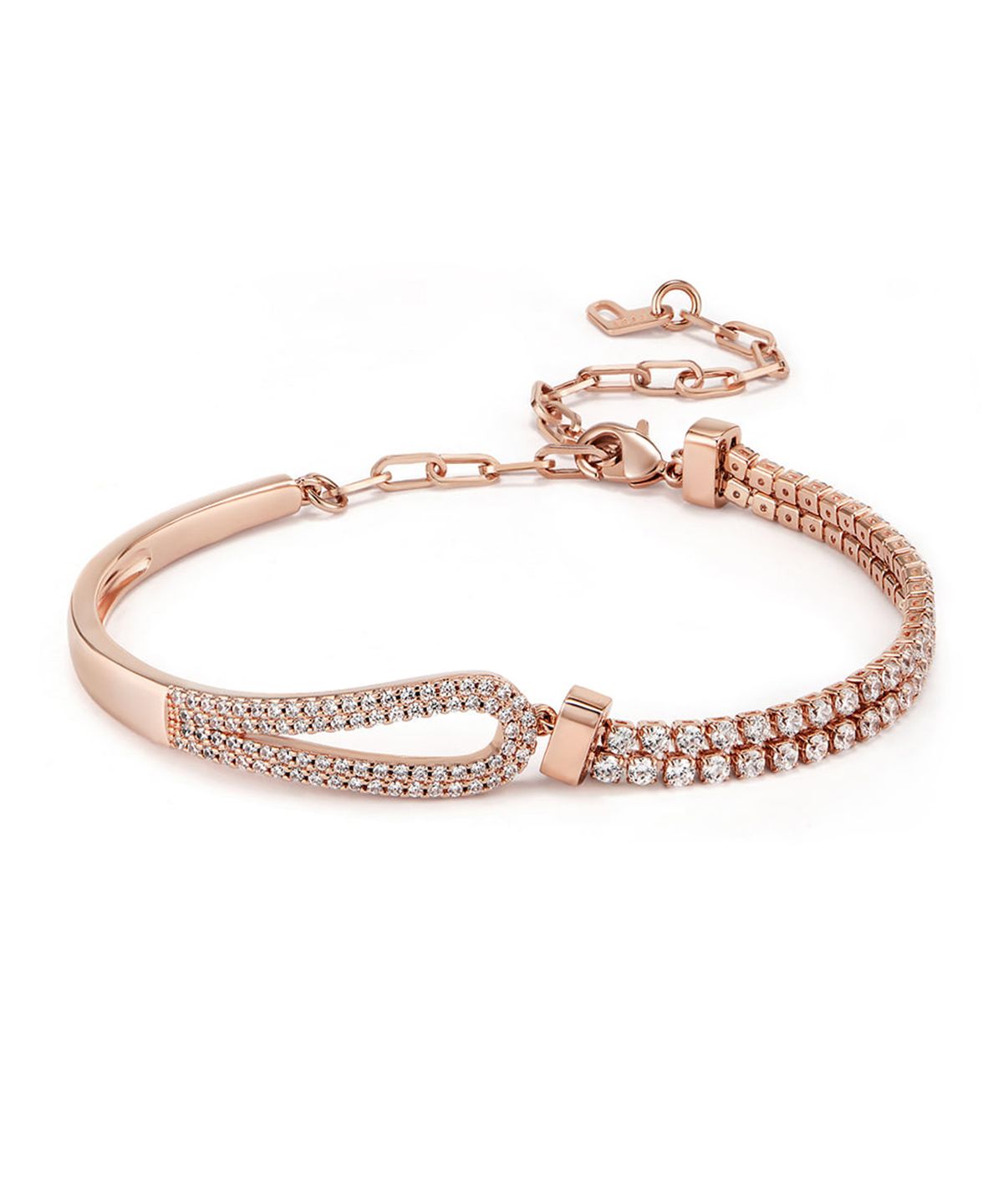 엘르주얼리(ELLEJEWELRY) 하프 큐빅 팔찌 ELBRBB090