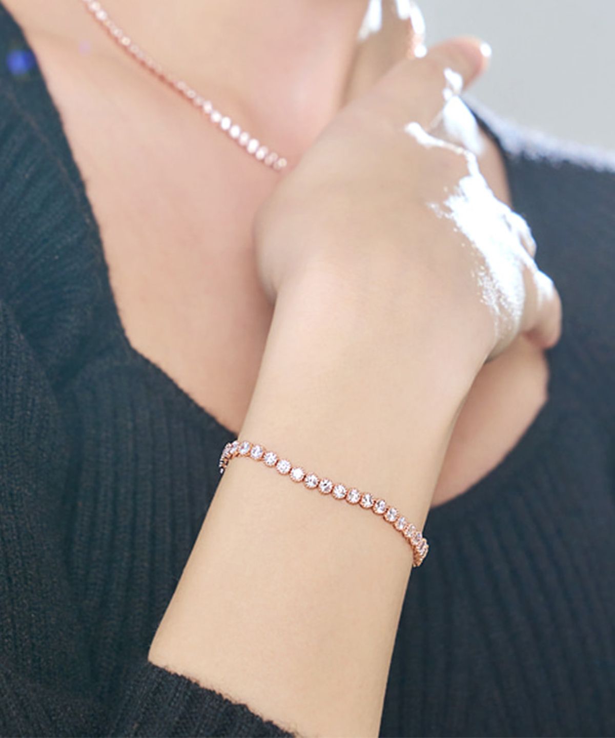 엘르주얼리(ELLEJEWELRY) 클래식 테니스 팔찌 ELBRBB085