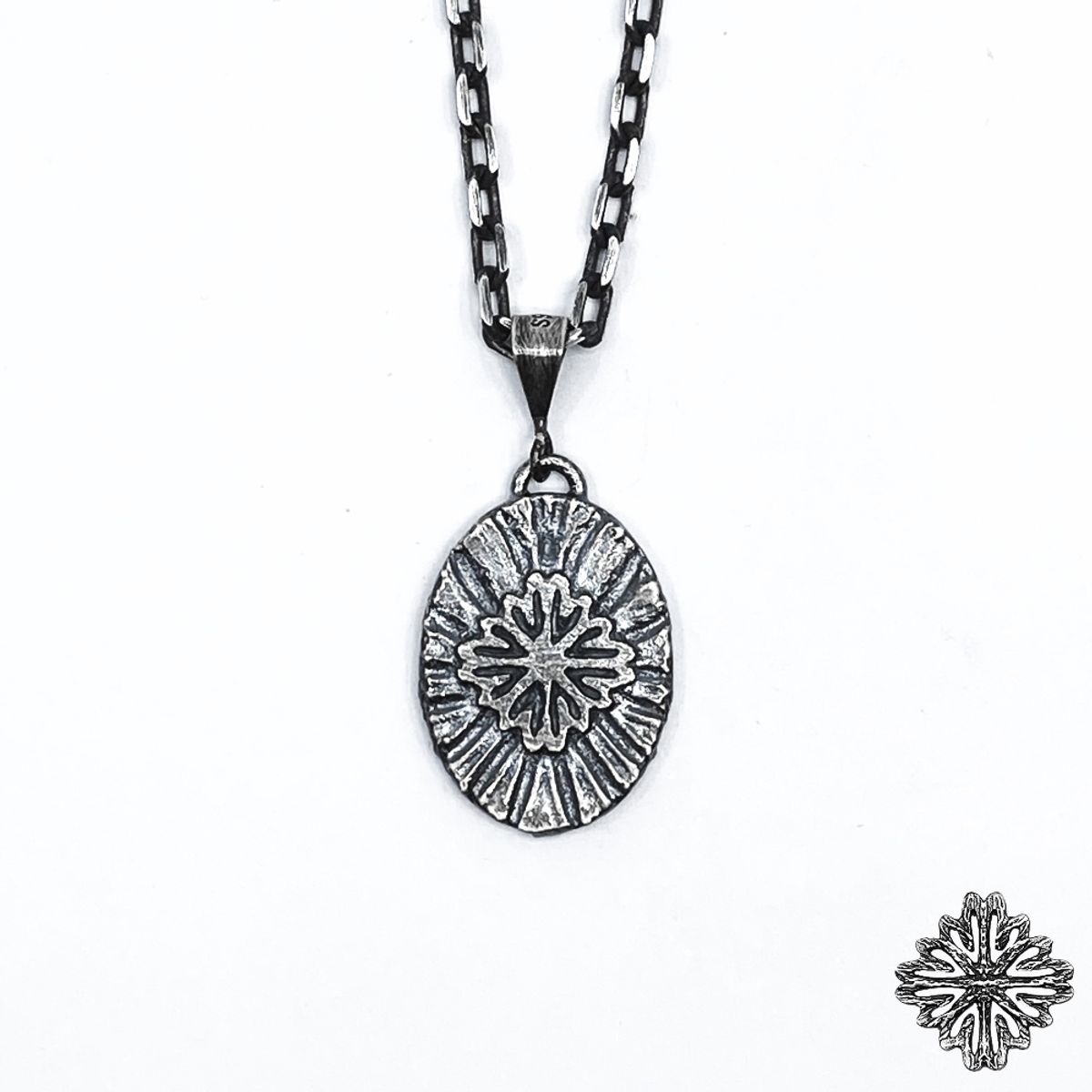 외사랑(OESALANG) 925silver 흑자개 목걸이 Textured