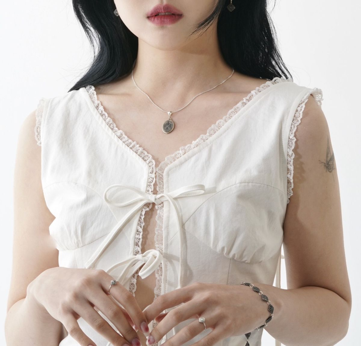 외사랑(OESALANG) CLOVER Protect 목걸이 Matte (Thin necklace)