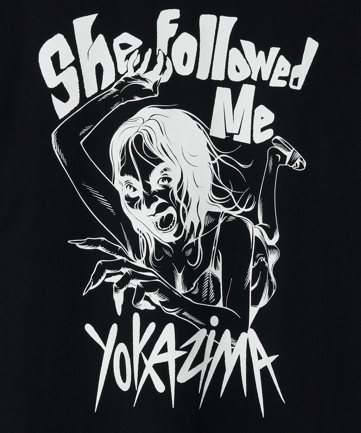 요카지마(YOKAZIMA) 쉬팔로우미 티셔츠_블랙