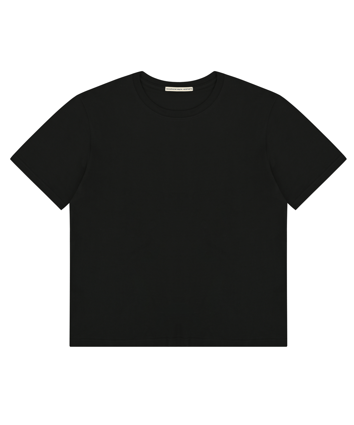 샴페인 블랭크 에스테틱(CHAMPAGNE BLANK AESTHETIC) SUSPECT 1/2 T-SHIRTS BLACK