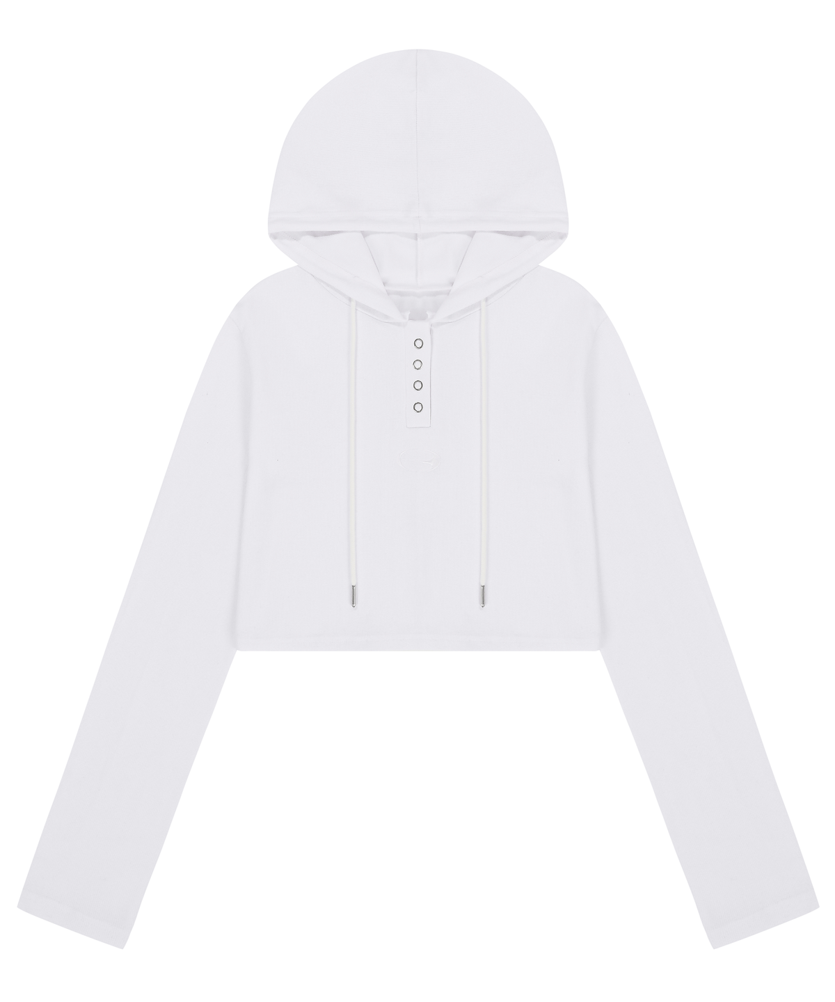 샴페인 블랭크 에스테틱(CHAMPAGNE BLANK AESTHETIC) BOLERO HOODIE WHITE