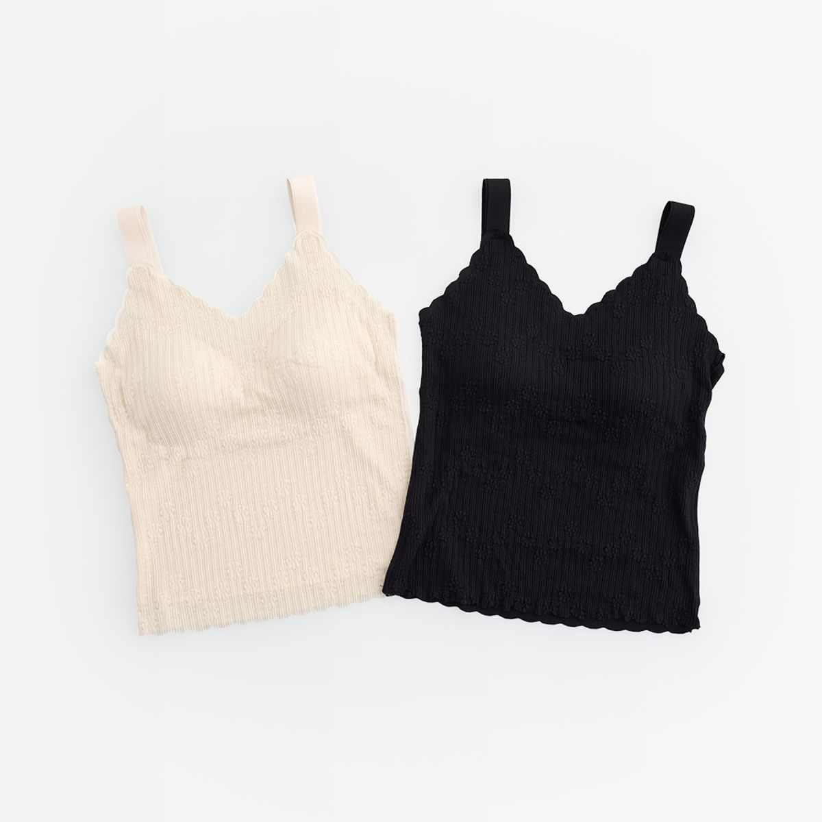 아워위(OURWE) 캡 내장 자수 이너 나시 (2 colors)