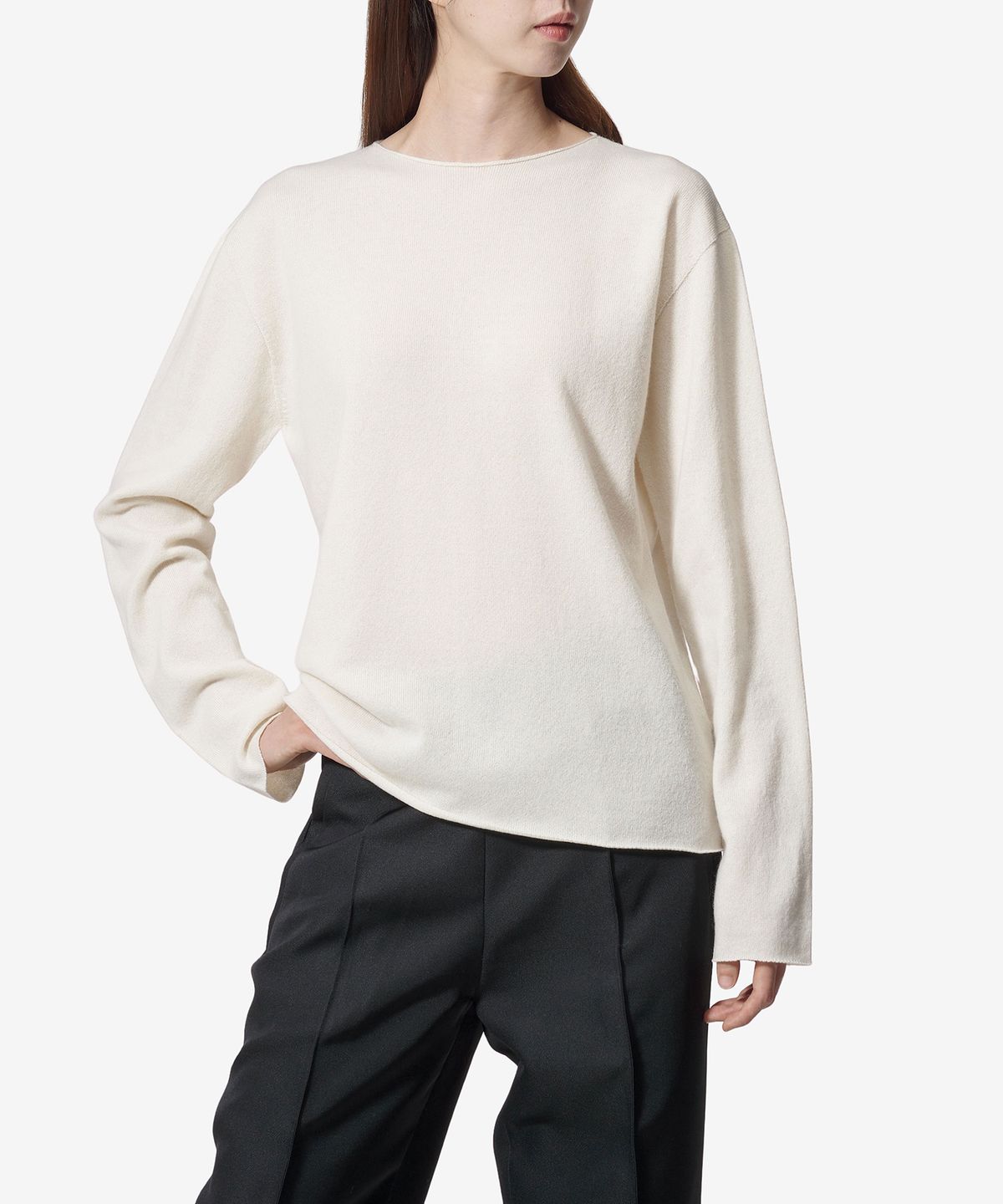 질 샌더(JIL SANDER) 롱 슬리브 니트 - 네추럴 / J40GP0003J13204104