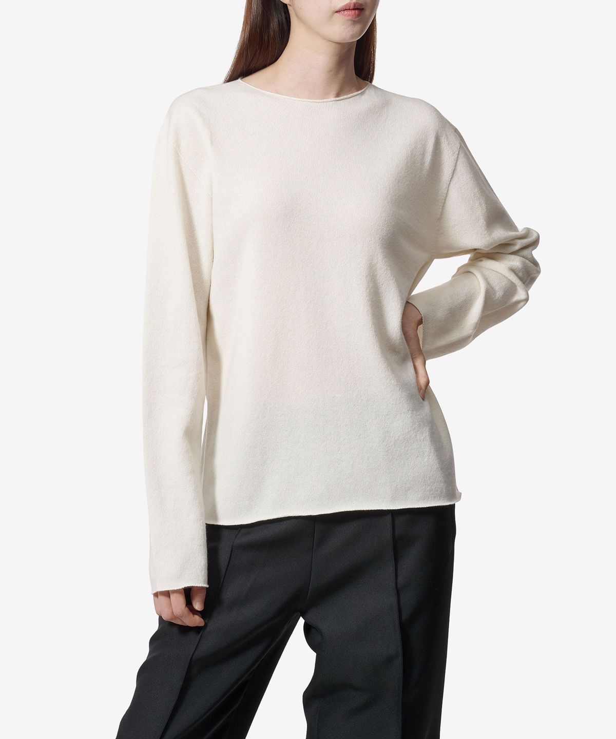 질 샌더(JIL SANDER) 롱 슬리브 니트 - 네추럴 / J40GP0003J13204104