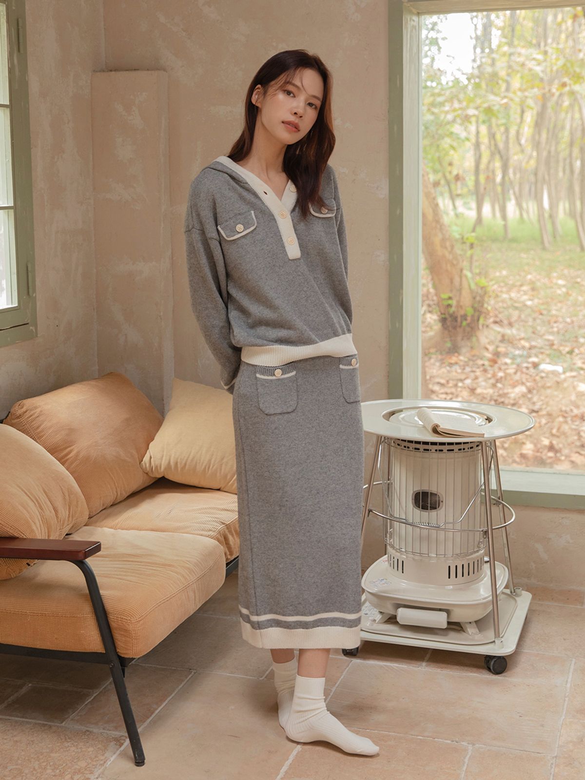 오끌레르(EAU CLAIR) 너티 베어 그레이 투피스 웨어