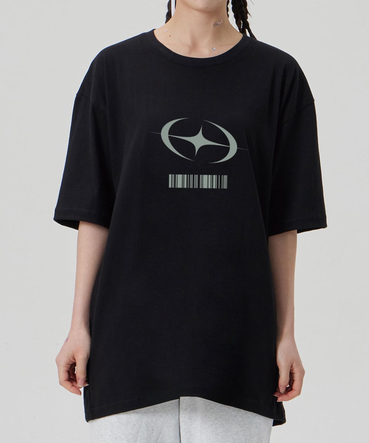 메이킷투(MAKEITTO) [FLASH BARCODE] CREW NECK TEE_BLACK