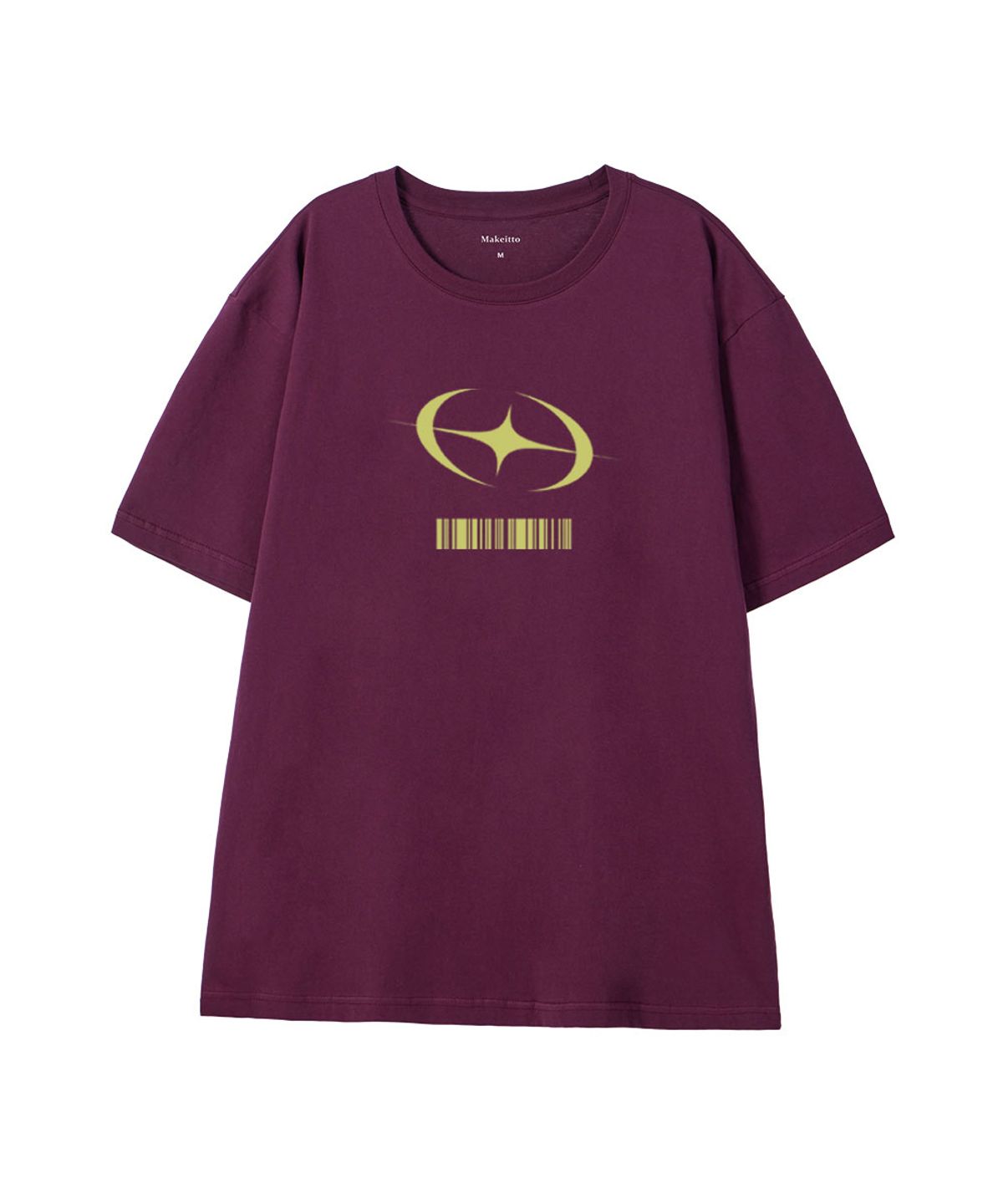 메이킷투(MAKEITTO) [FLASH BARCODE] CREW NECK TEE_WINE