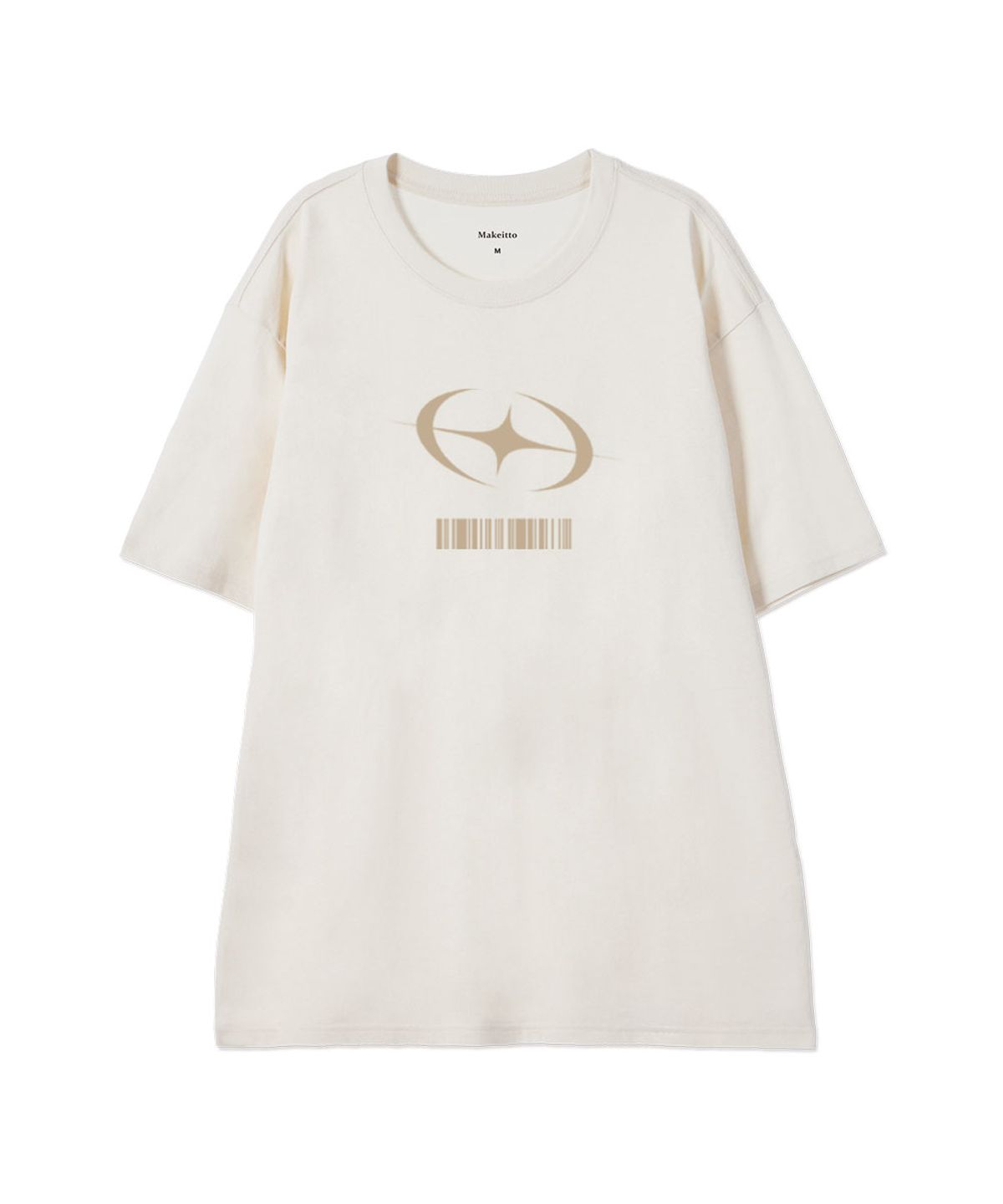메이킷투(MAKEITTO) [FLASH BARCODE] CREW NECK TEE_CREAM