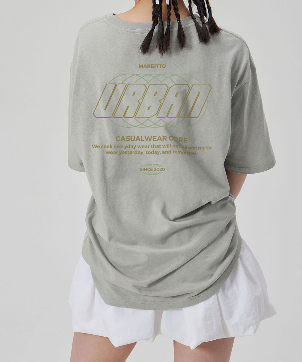 메이킷투(MAKEITTO) [URBAN LETTERING] CREW NECK TEE_MINT
