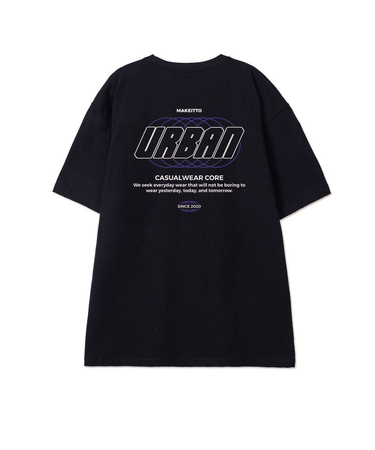 메이킷투(MAKEITTO) [URBAN LETTERING] CREW NECK TEE_BLACK