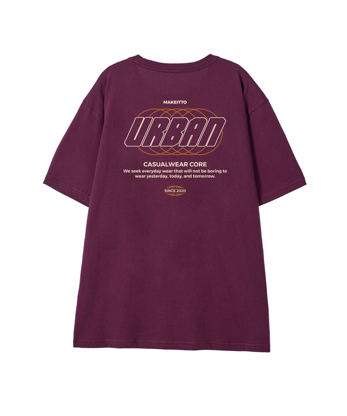 메이킷투(MAKEITTO) [URBAN LETTERING] CREW NECK TEE_WINE
