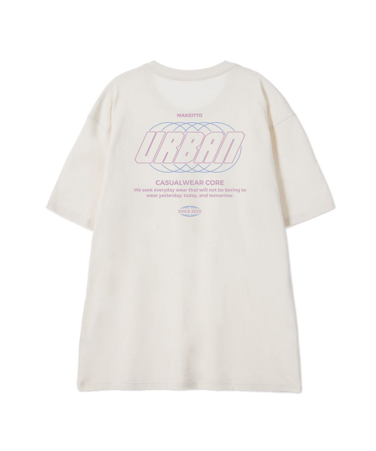 메이킷투(MAKEITTO) [URBAN LETTERING] CREW NECK TEE_CREAM