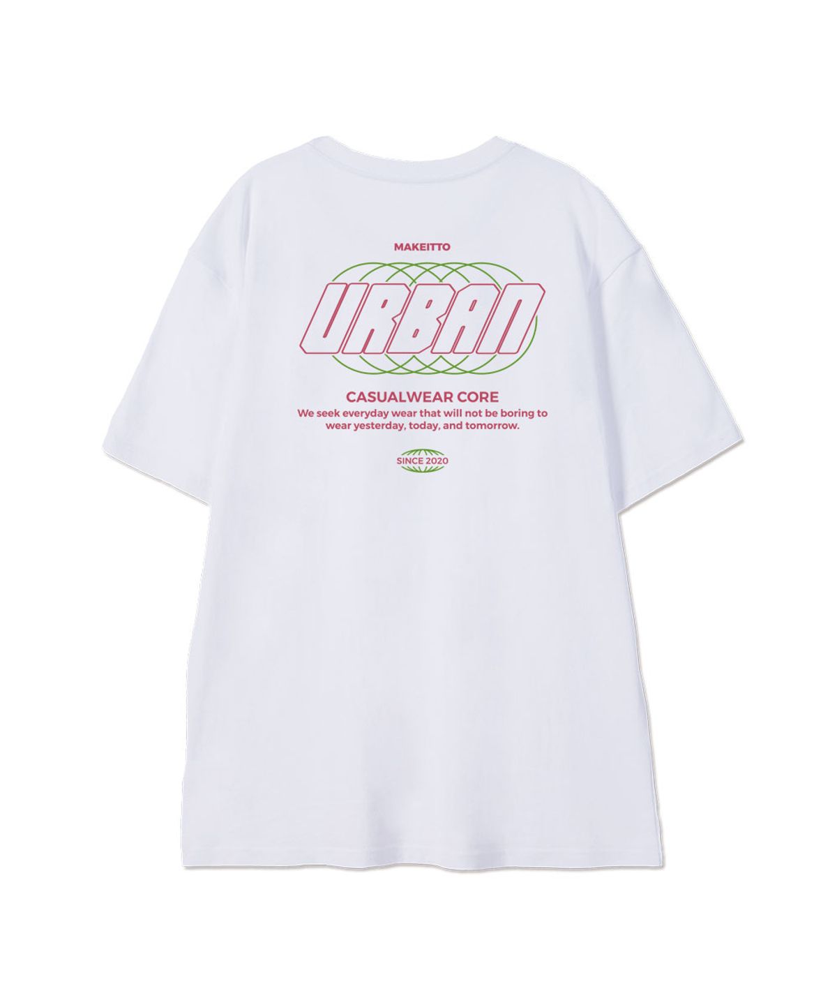 메이킷투(MAKEITTO) [URBAN LETTERING] CREW NECK TEE_WHITE
