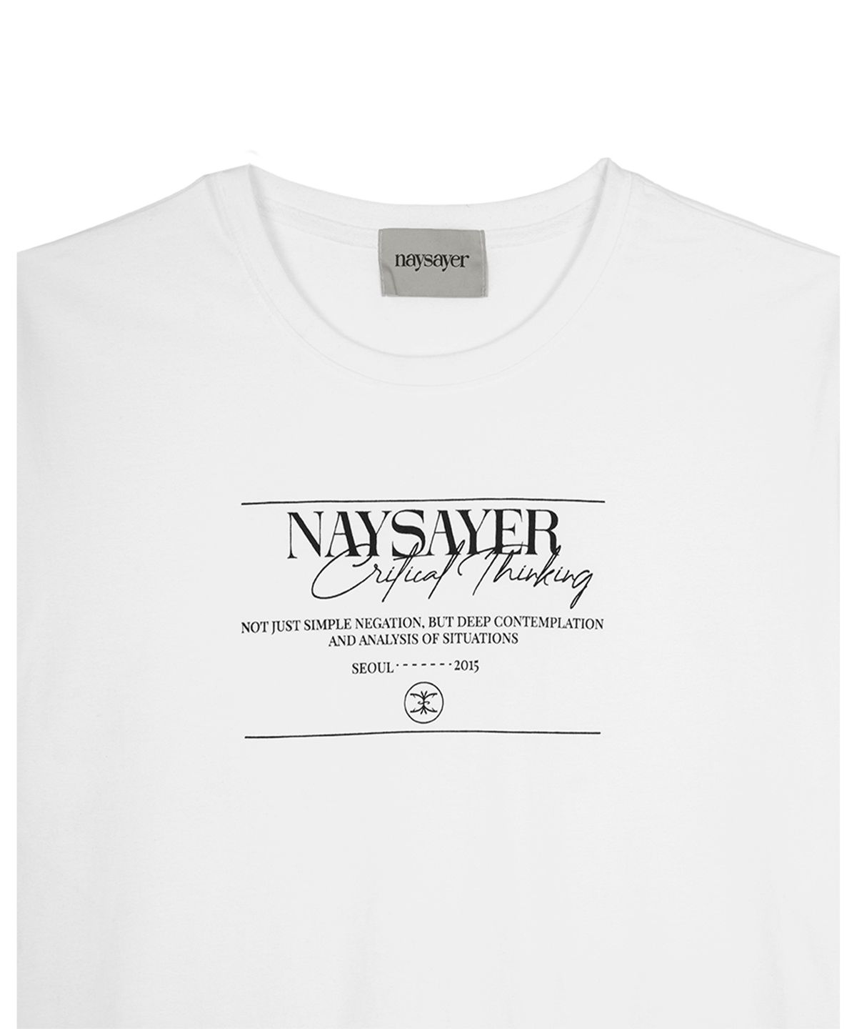 네이세이어(NAYSAYER) 캘리 타입 오버핏 티셔츠 (화이트)