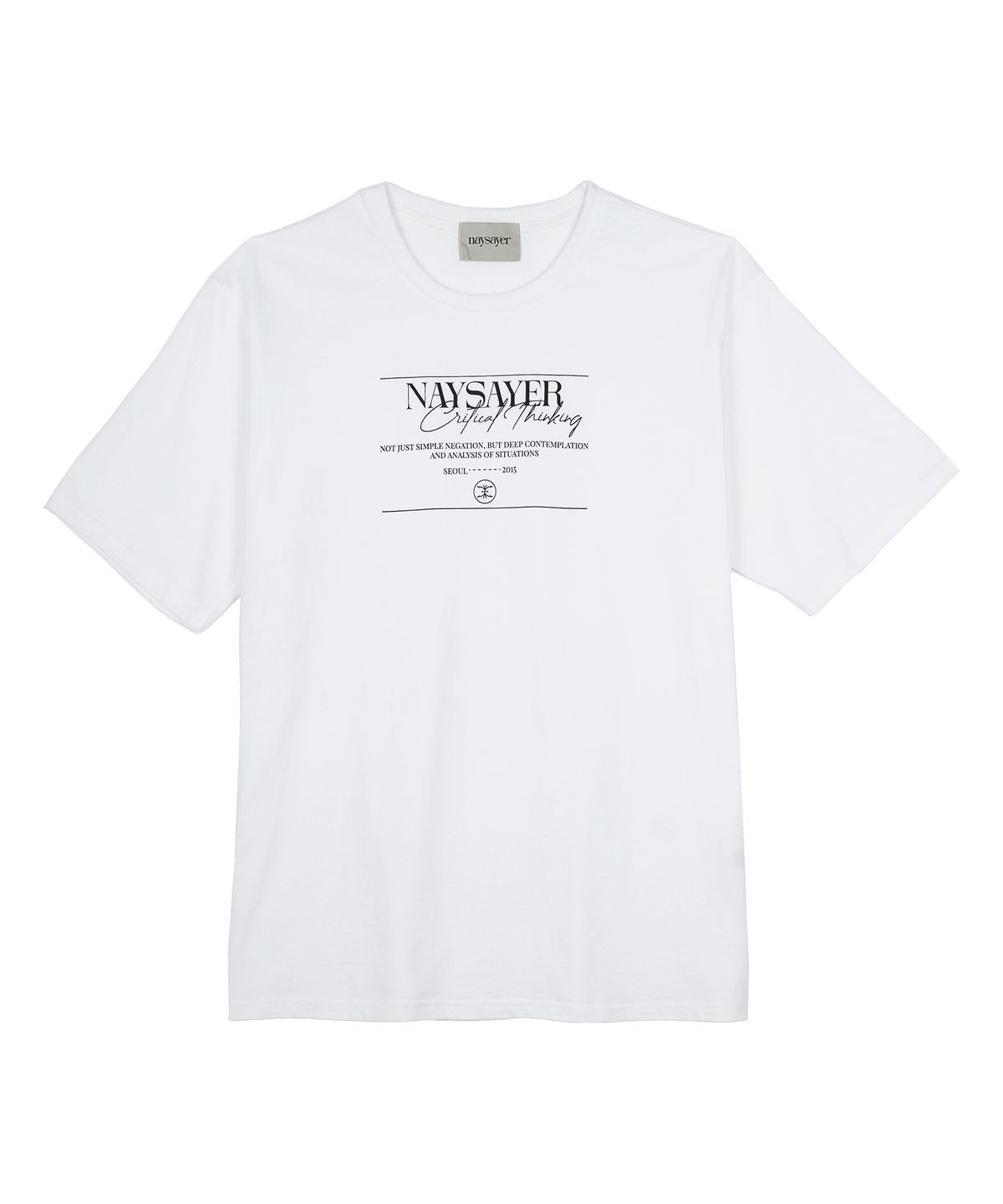 네이세이어(NAYSAYER) 캘리 타입 오버핏 티셔츠 (화이트)