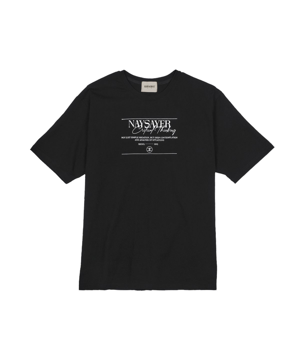 네이세이어(NAYSAYER) 캘리 타입 오버핏 티셔츠 (화이트)
