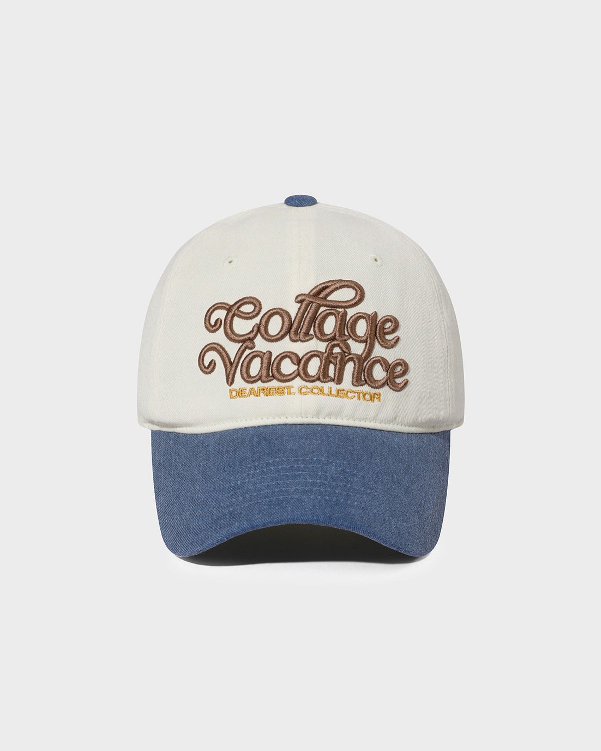 꼴라주바캉스(COLLAGEVACANCE) Collagevacance Vintage Lettering Ball Cap (볼캡 모자)-5colors