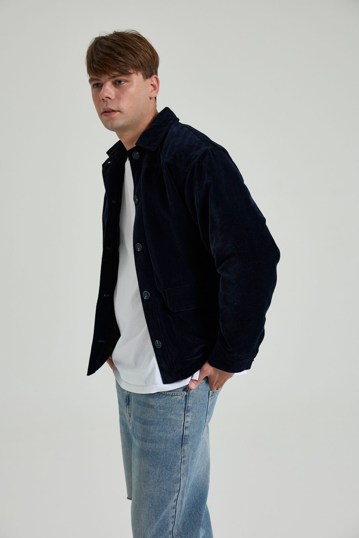 셀피시어펙션(SELFISHAFFECTION) Kumoi Velvet Winter Jacket (Navy)