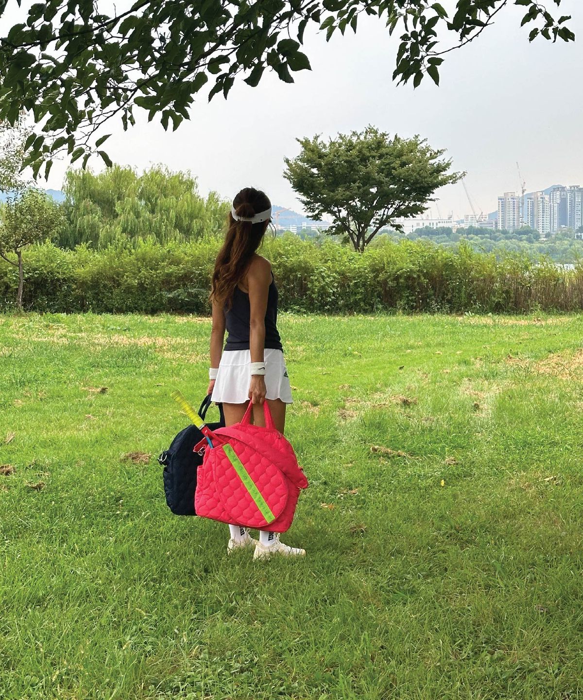 헤이쥬드(HEYJUD) Mate Tennis Bag 메이트 테니스 가방 (Sera Magenta _ 라임 )