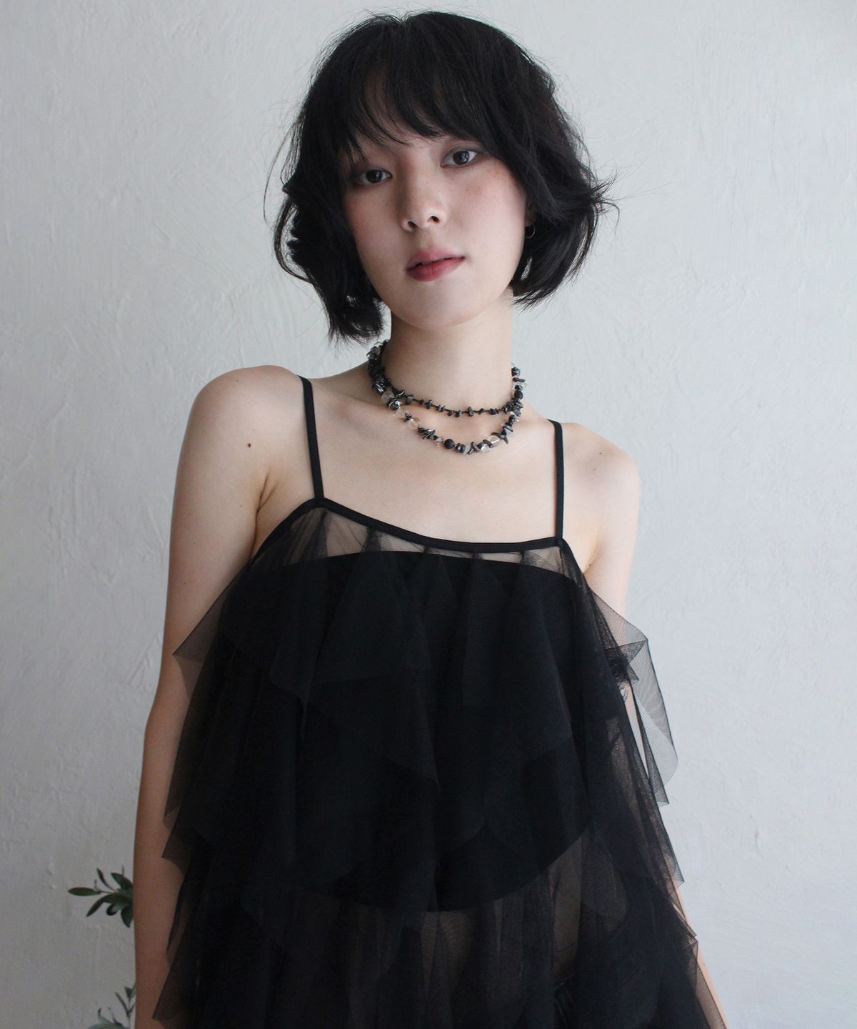 루바티(RUBATI) 에어리 튤 레이스 레이어링 드레스_블랙