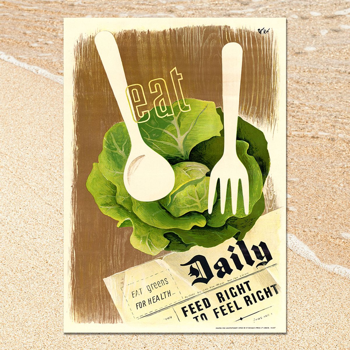 아트밀(ARTMILL) 빈티지 캐릭터 팝아트 포스터액자 33종 - P65 Eat Greens