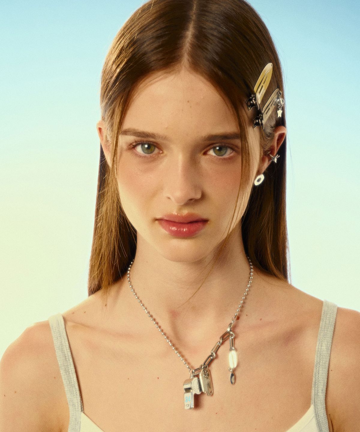센티멍(SENTIMENTS) NO.512 [SILVER] SURFBOARD STAR HAIR PIN 2SET