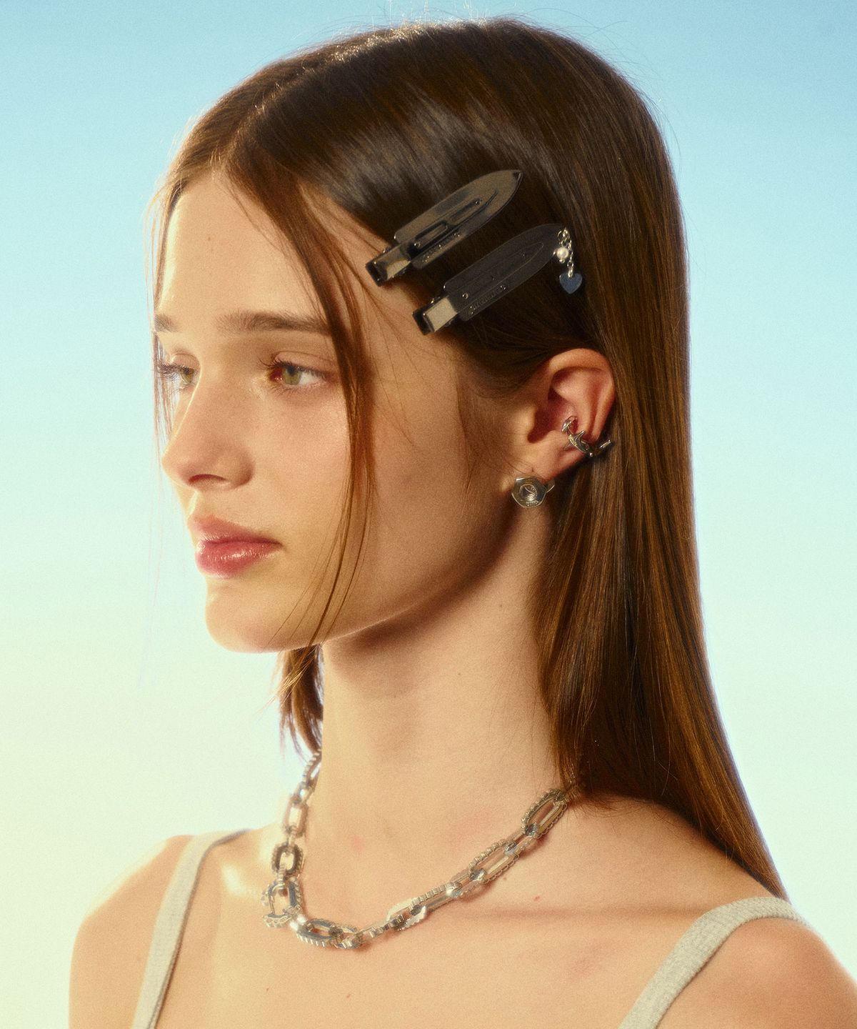 센티멍(SENTIMENTS) NO.513 [BLACK] SURFBOARD HEART HAIR PIN