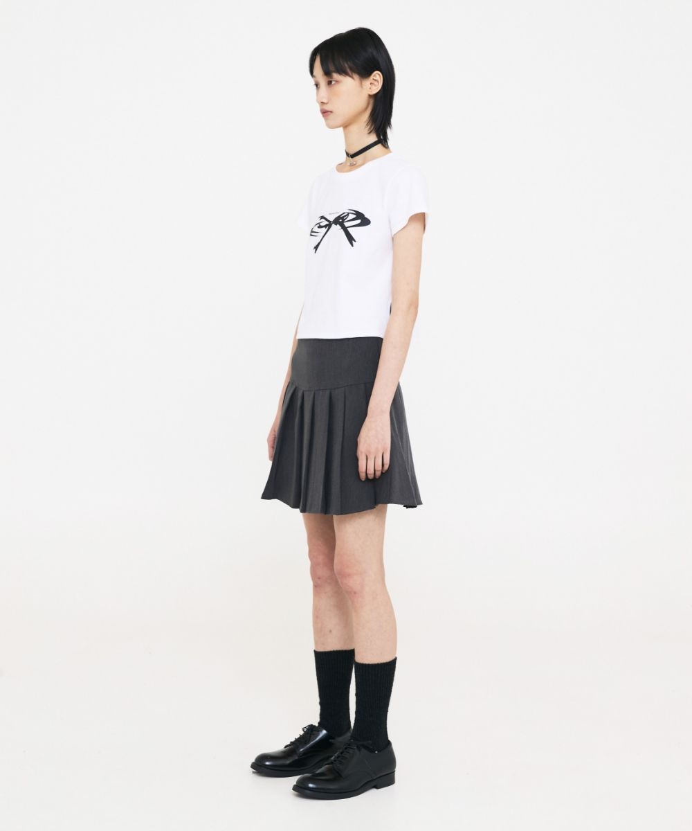 opening project W Cropped Symbol Tシャツ MUSINSA | OPENING PROJECT W Cropped Ribbon Half T Shirt - White