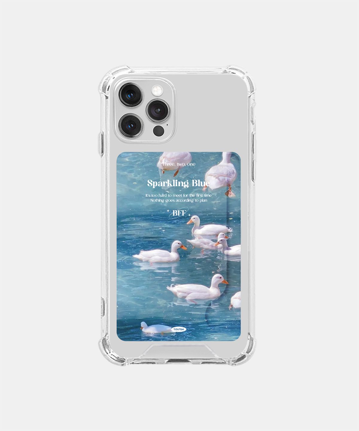 소유템(SOUTEM) Sparkling Blue Card Phone Case_Clear