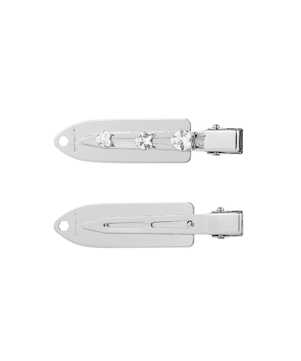 센티멍(SENTIMENTS) NO.544 [SILVER] SURFBOARD CRYSTAL HEART HAIR PIN