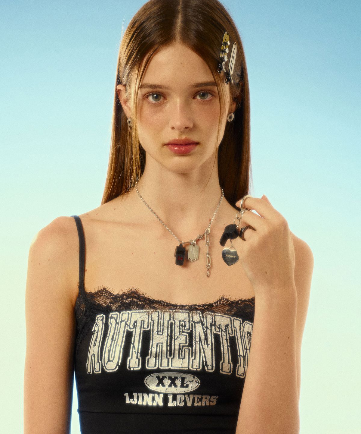 센티멍(SENTIMENTS) NO.553 [BLACK RED] 24 COLOR WHISTLE NECKLACE