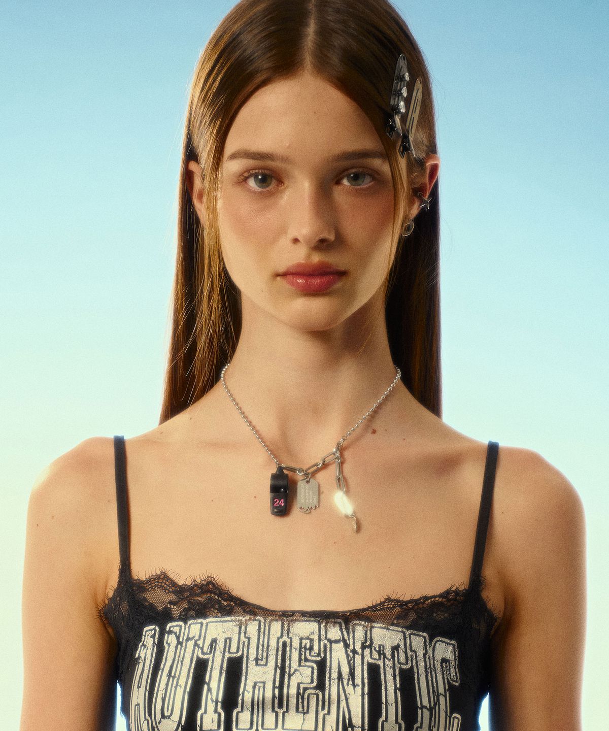 센티멍(SENTIMENTS) NO.553 [BLACK PINK] 24 COLOR WHISTLE NECKLACE