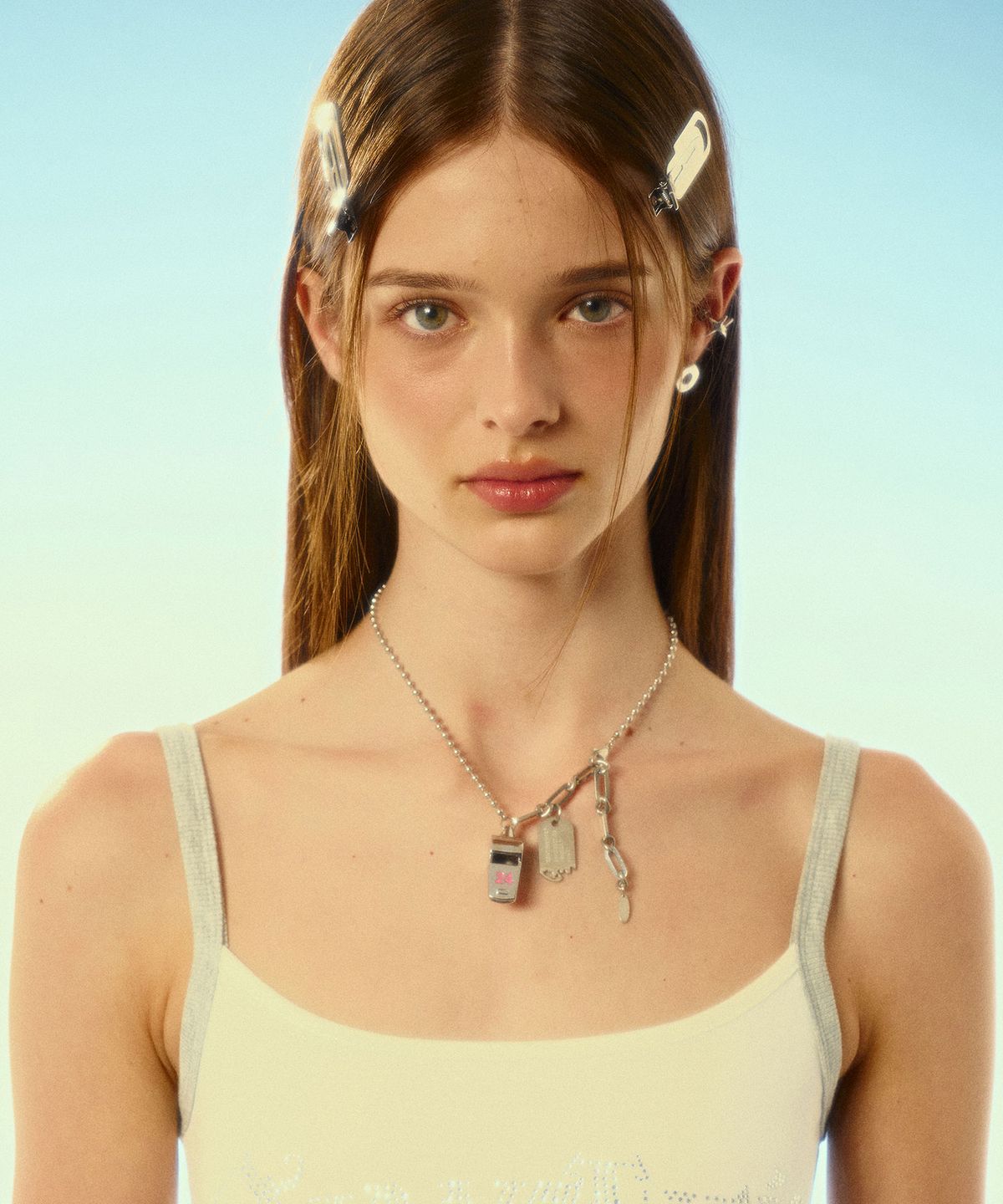 센티멍(SENTIMENTS) NO.553 [SILVER PINK] 24 COLOR WHISTLE NECKLACE