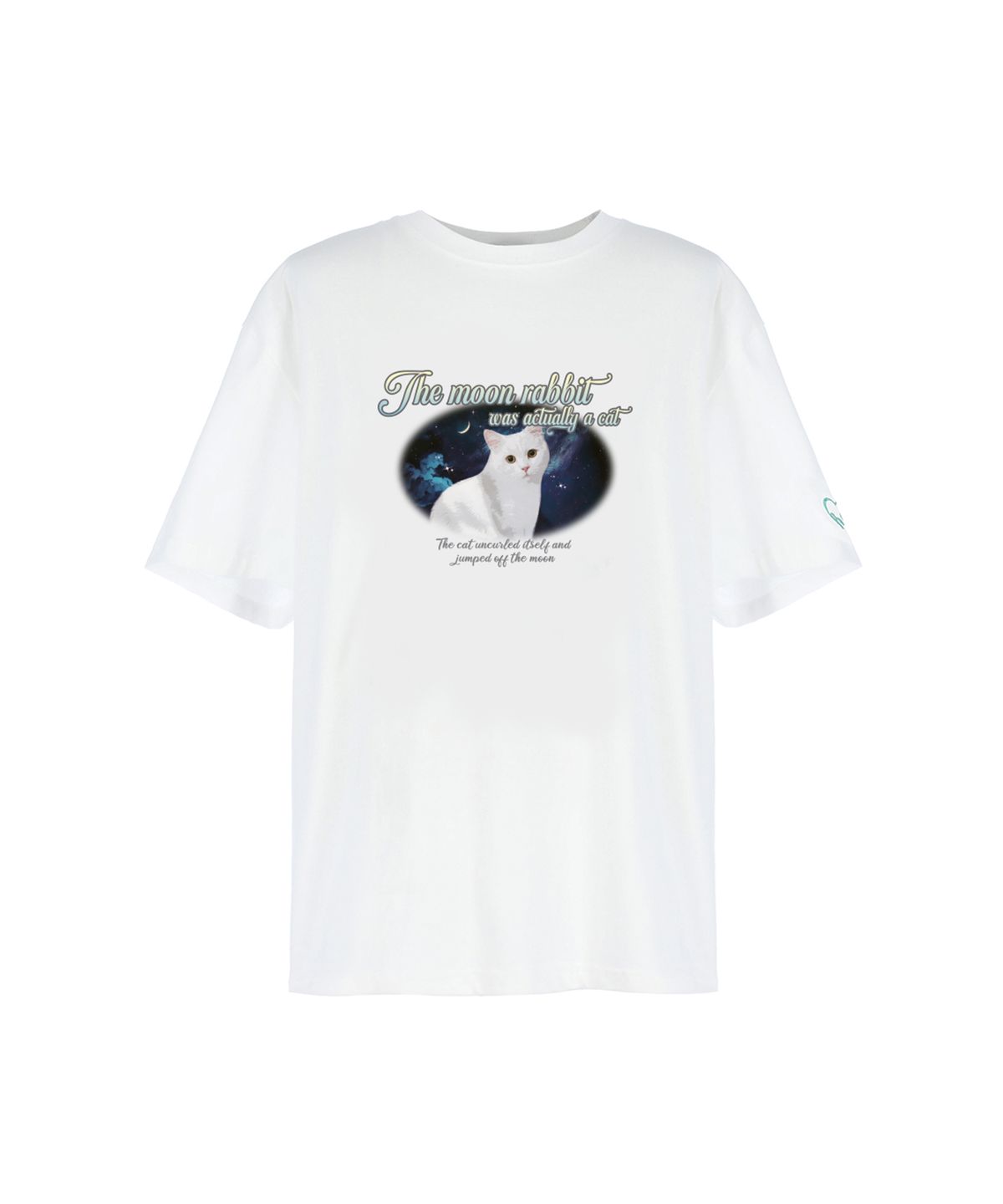루루슈(LULUCHOU) Actually a Cat T-shirt - WHITE