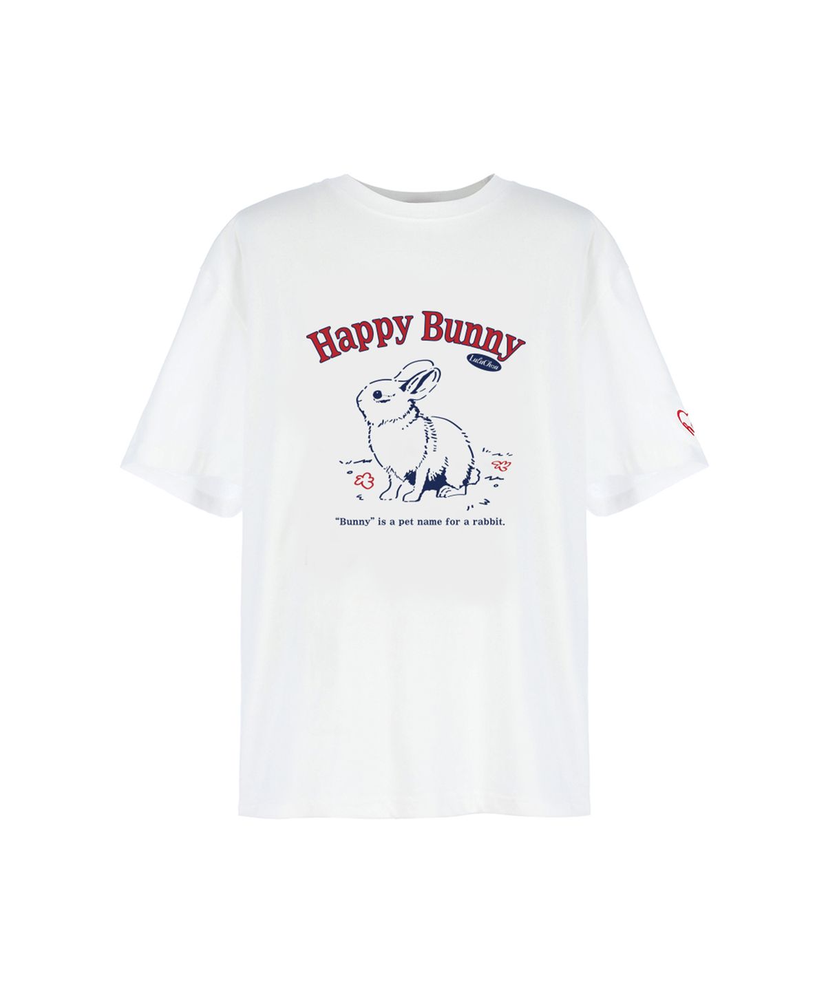 루루슈(LULUCHOU) Happy Bunny T-shirt - WHITE
