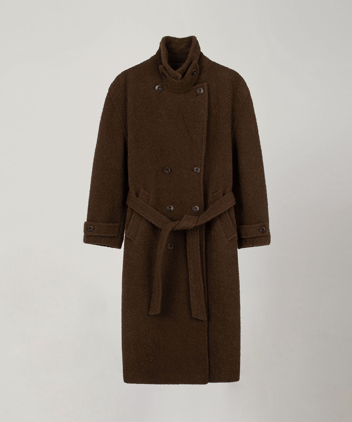 오버듀플레어(OVERDUEFLAIR) ALPACA BELTED DOUBLE COAT_BROWN