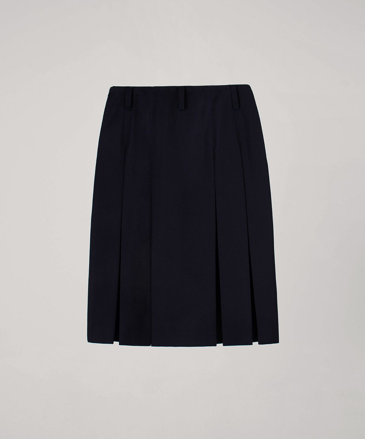 오버듀플레어(OVERDUEFLAIR) WOOL PLEATED SKIRT_NAVY
