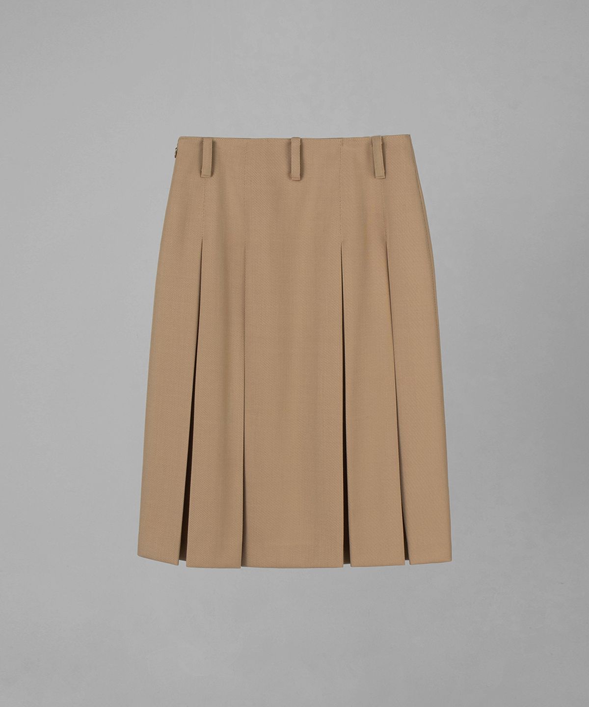 오버듀플레어(OVERDUEFLAIR) WOOL PLEATED SKIRT_BEIGE