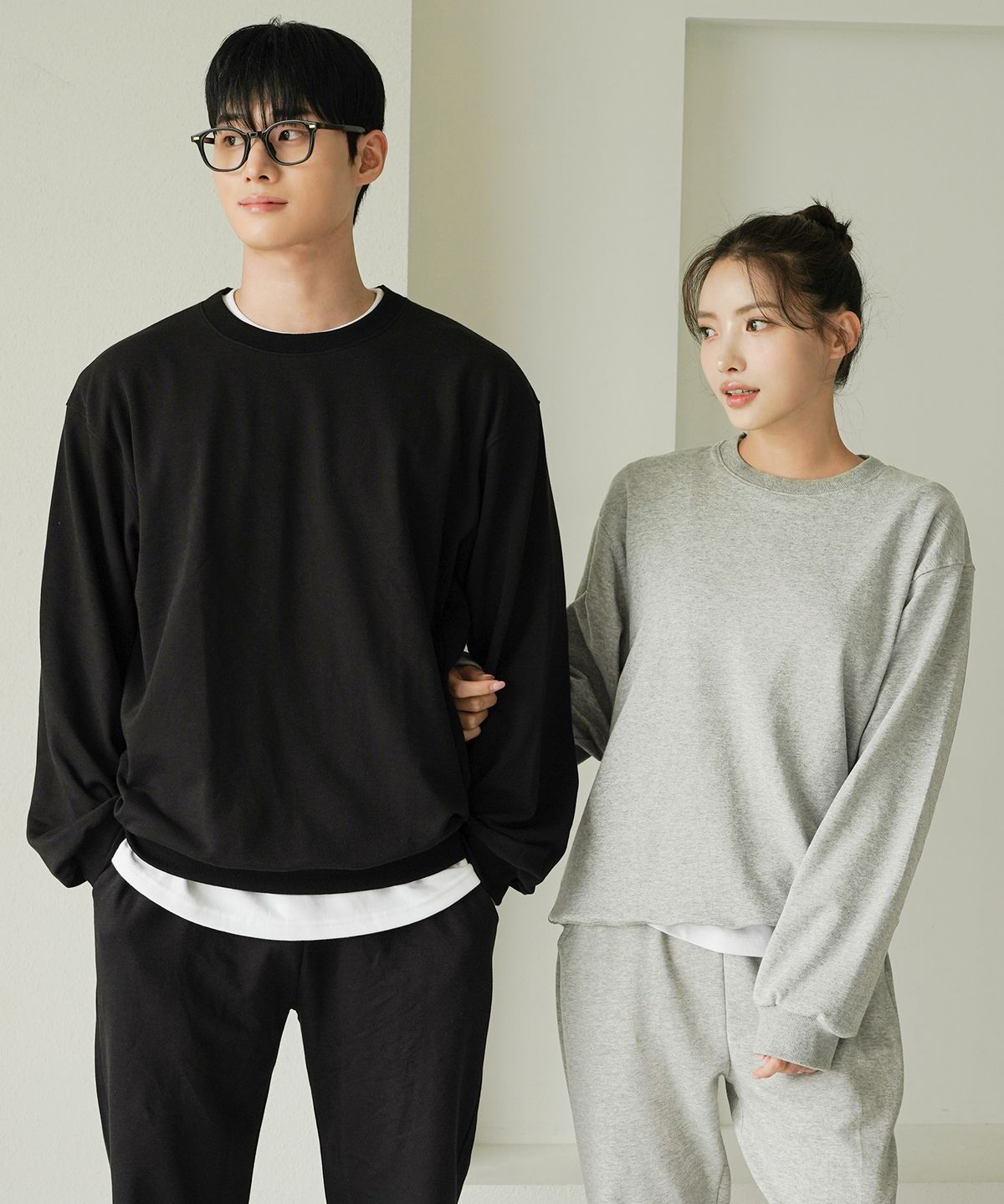 파란(PALAN) 넉넉 남녀공용 미니쭈리 무지 맨투맨