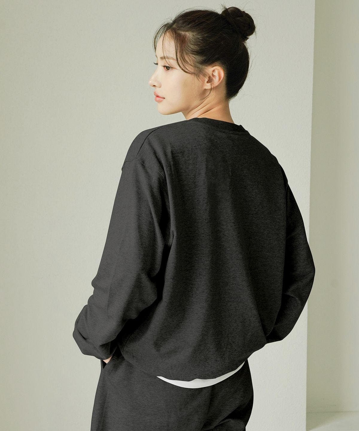 파란(PALAN) 넉넉 남녀공용 미니쭈리 무지 맨투맨
