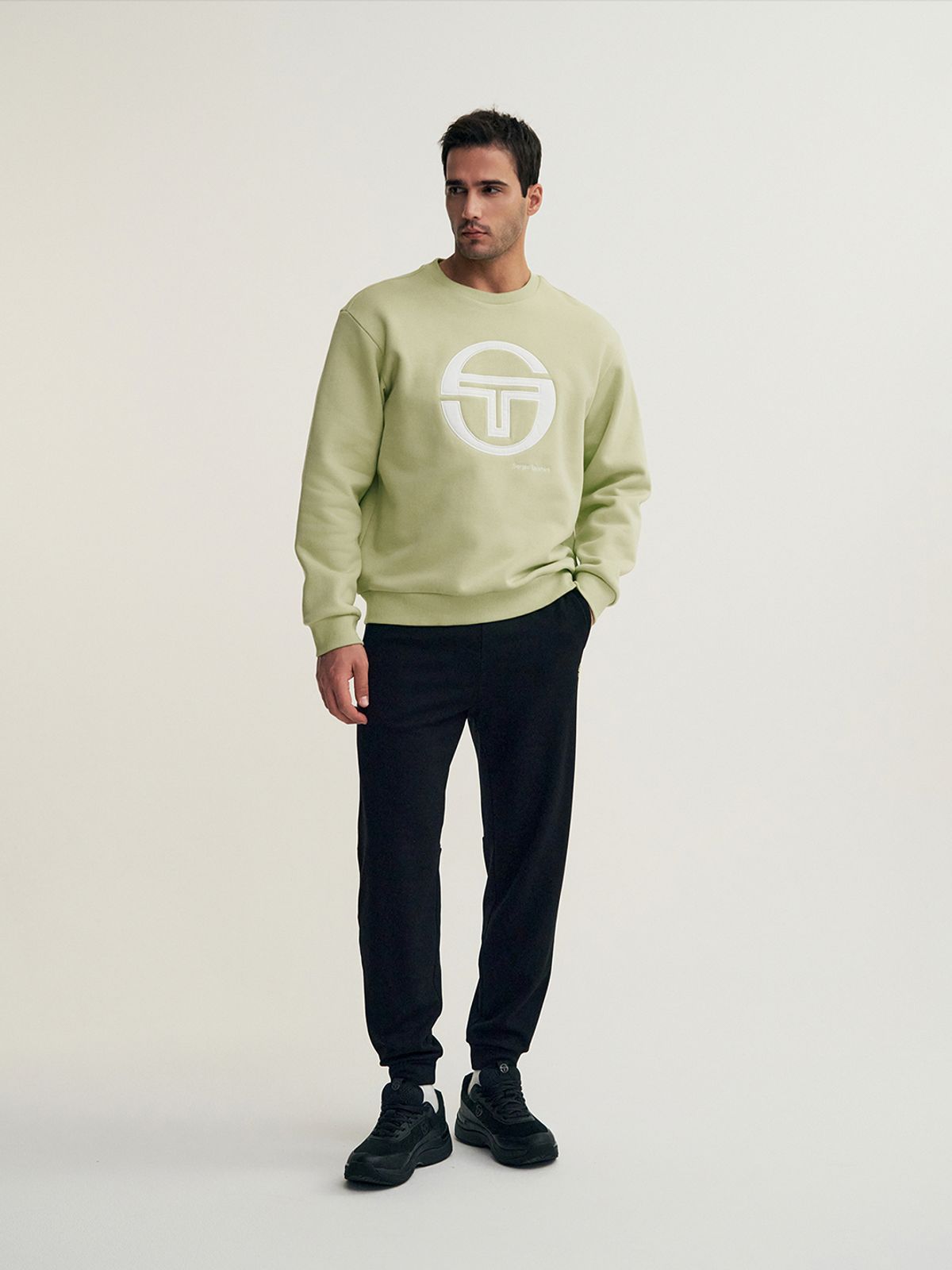 세르지오 타키니(SERGIO TACCHINI) M 데일리 기모 빅로고 맨투맨 (Olive)
