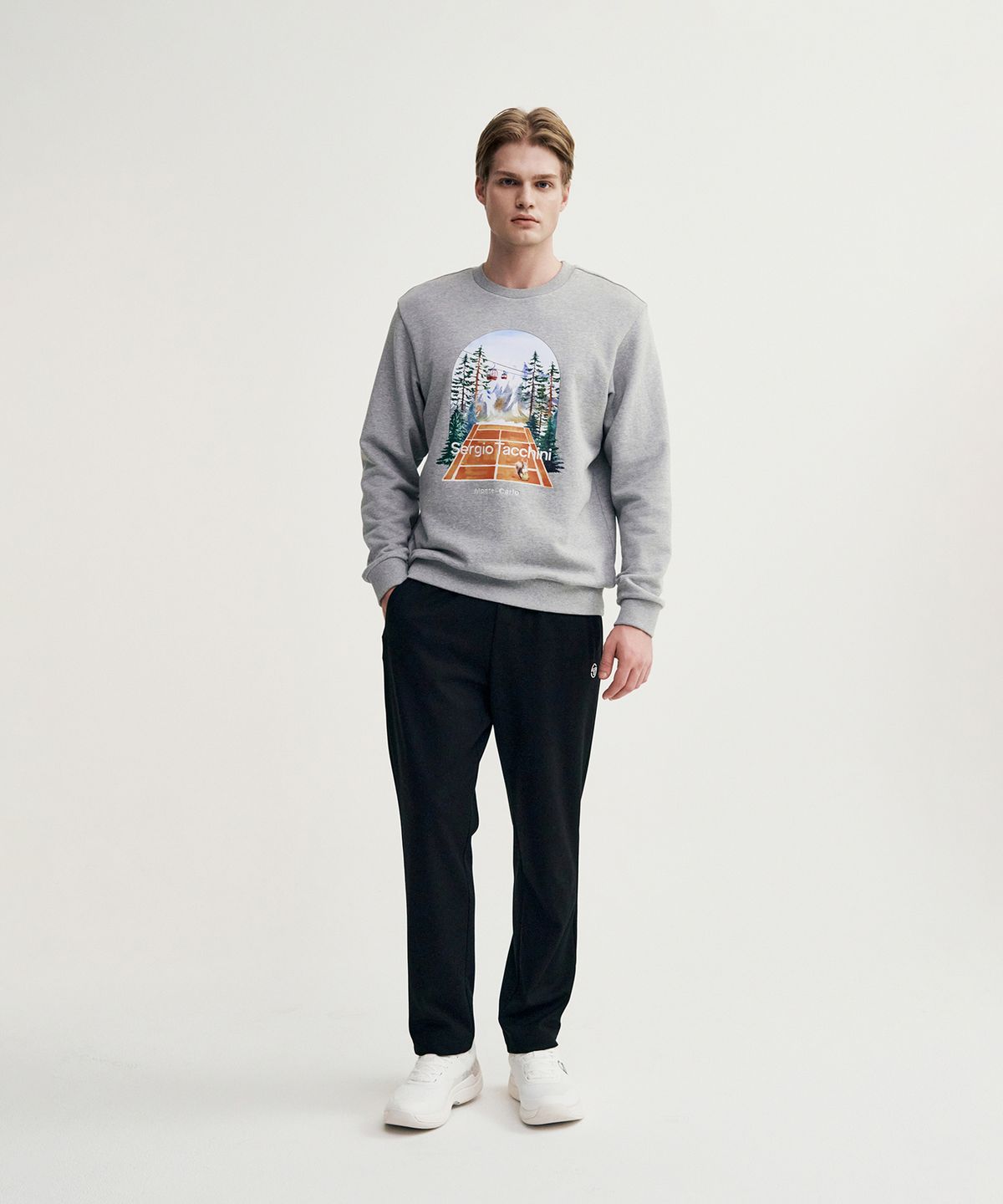 세르지오 타키니(SERGIO TACCHINI) U MC 아트웍 맨투맨 (Melange Grey)