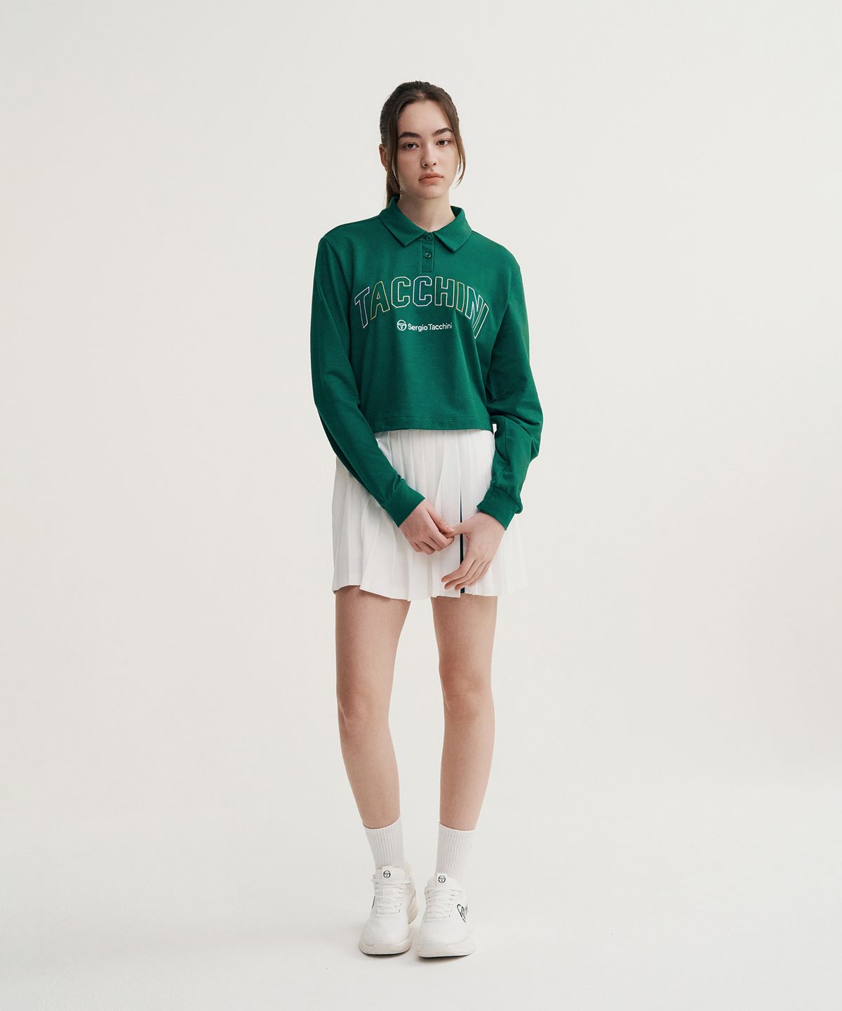 세르지오 타키니(SERGIO TACCHINI) W 프레피 크롭 긴팔 폴로 (Green)