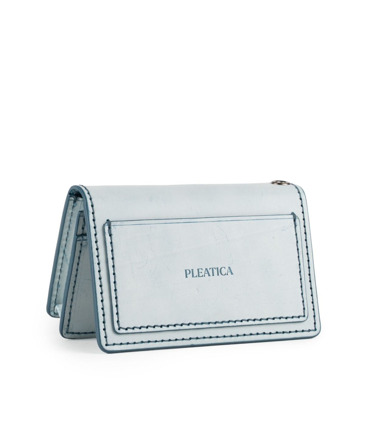 플리티카(PLEATICA) 리멤버 카드명함지갑 화이트블루 / 이태리 베지터블가죽
