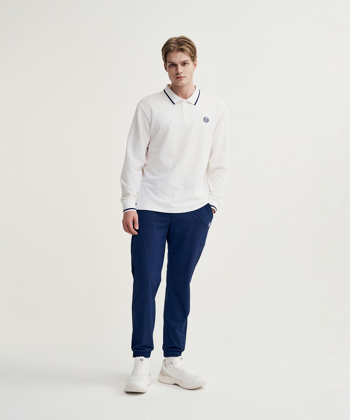 세르지오 타키니(SERGIO TACCHINI) M 프레피 저지 긴팔 폴로 (White)