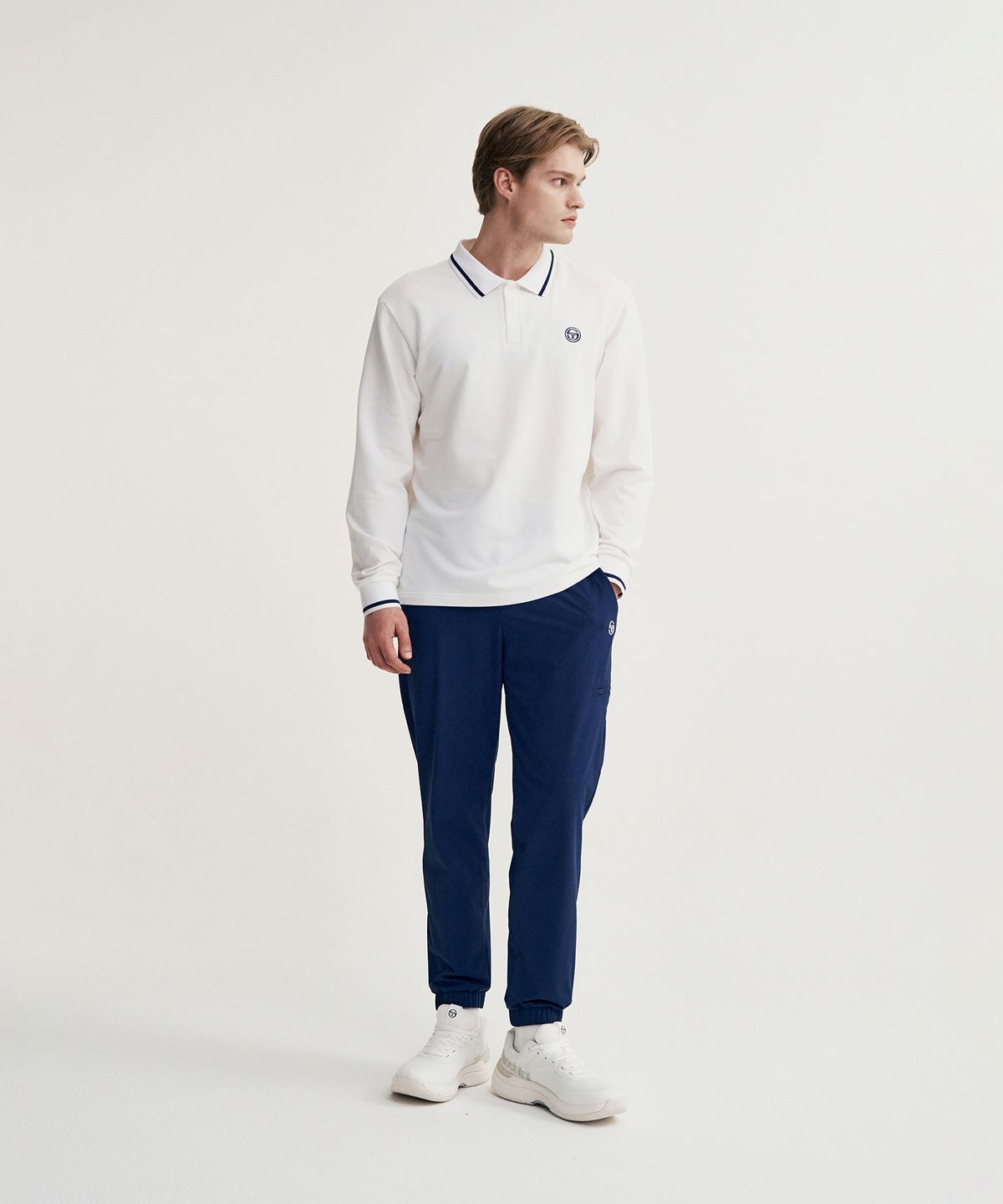 세르지오 타키니(SERGIO TACCHINI) M 프레피 저지 긴팔 폴로 (White)