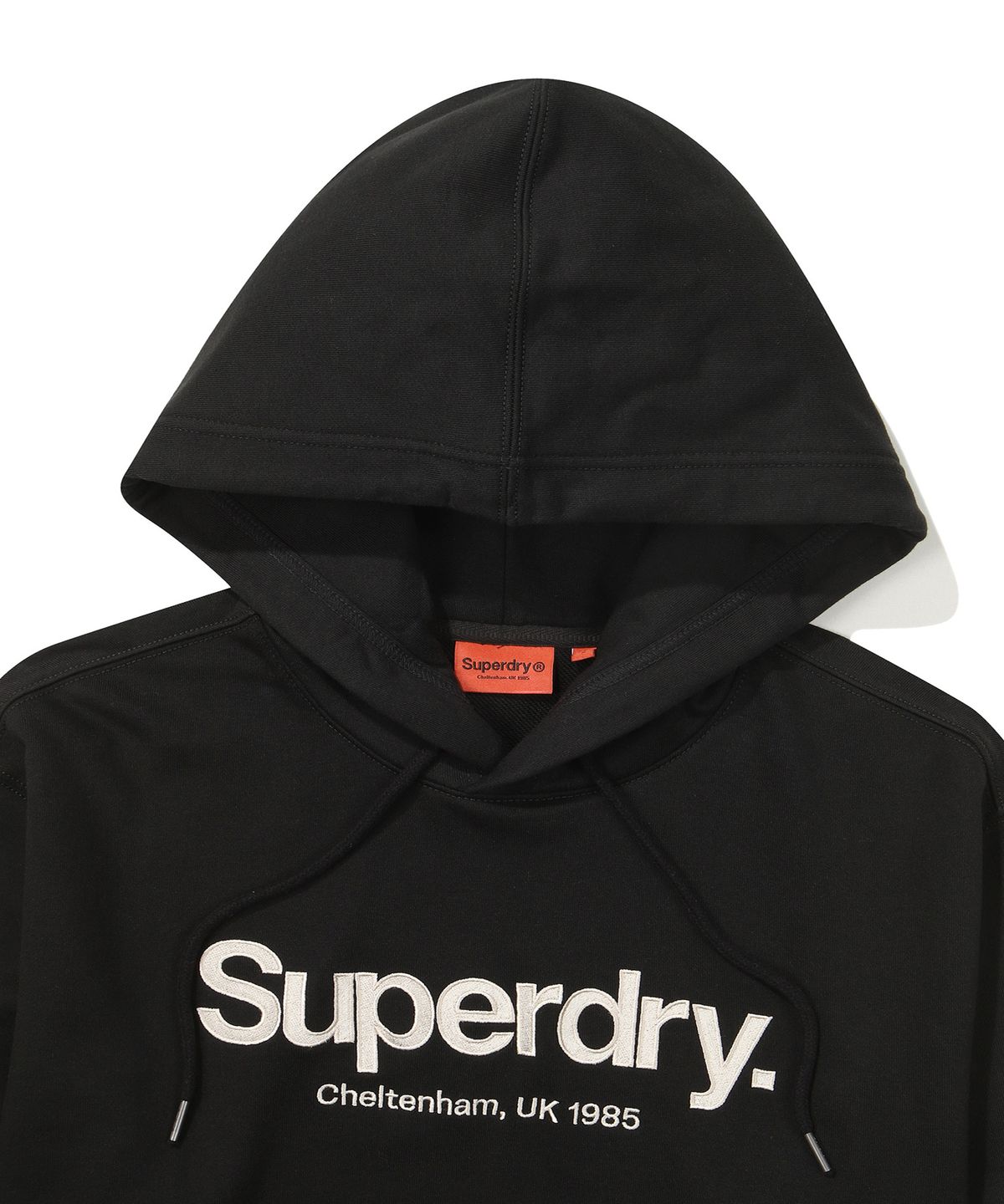슈퍼드라이(SUPERDRY) 코어 빅 로고 후드티셔츠 블랙